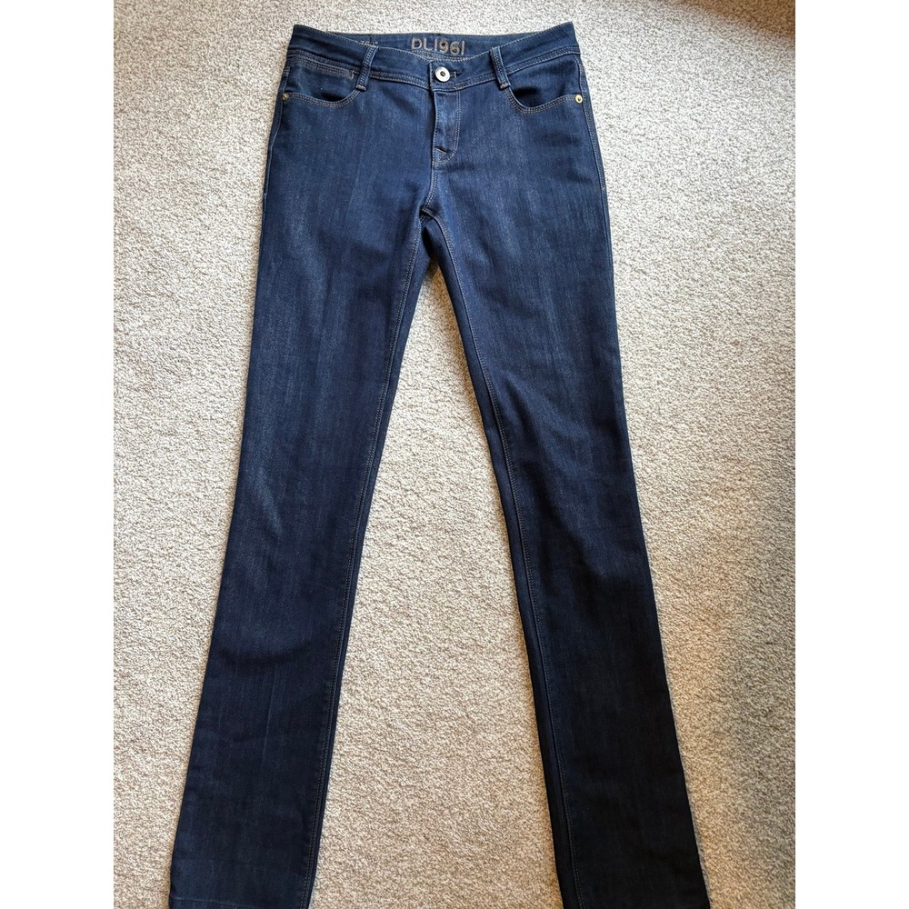 DL 1961 Grace High Rise Straight Denim Jeans Size 27 Dark Wash Classic Preppy